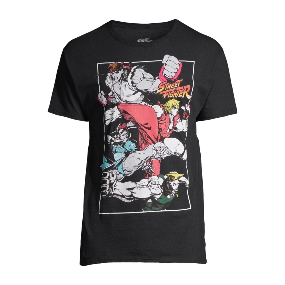 Street Fighter Graphic Short Sleeve Tee for Men - Black